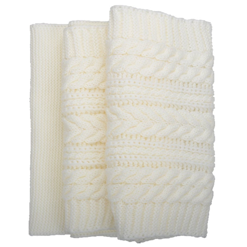 NEOSAN Womens Thick Ribbed Knit Winter Infinity Circle Loop Scarf Crochet White - Image 2